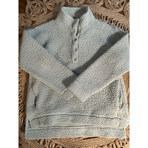 Aerie Women’s Sherpa Pullover Light Green Size Small